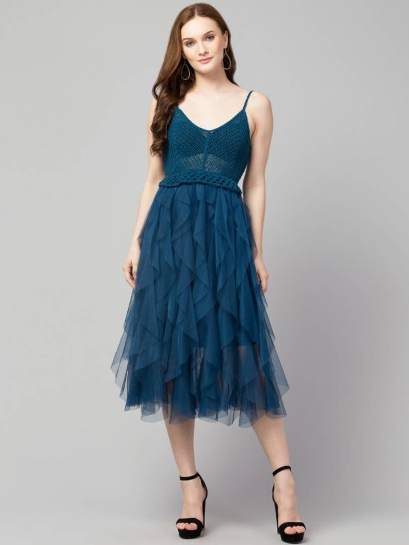 Trendy Crochet Net Dresses